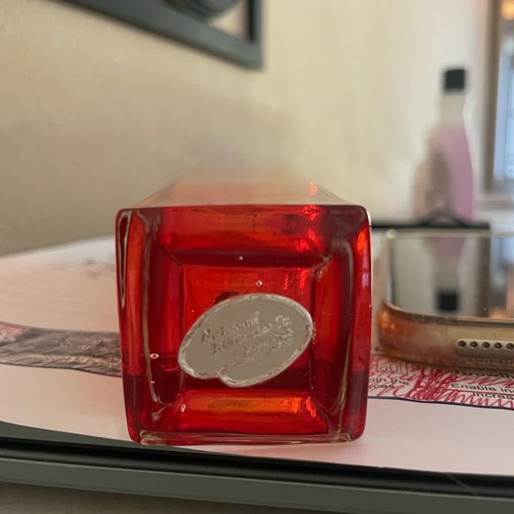 Vintage National Potteries Co Art Glass Bud Vase Orange Square Modern Fall - Picture 5 of 5